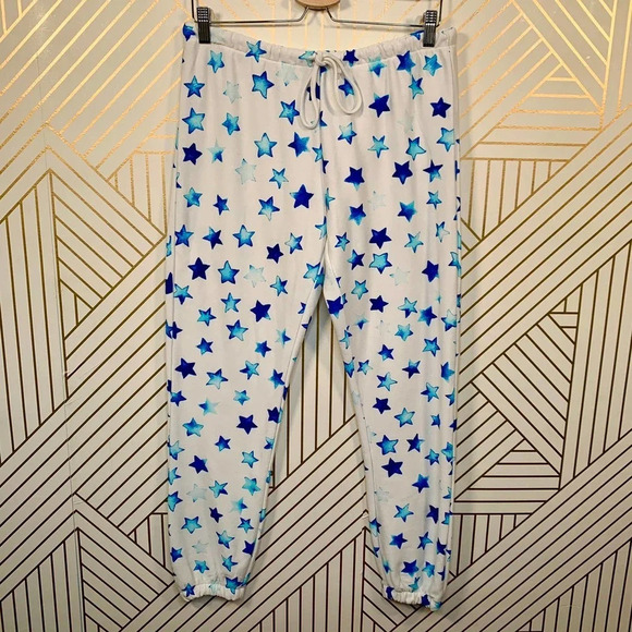 Chaser Indigo Stars White Jogger‎ Sweatpants - Picture 1 of 11
